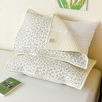 雅萱家纺 2025新款全棉双层纱夹棉枕巾 蔓卡兔-枕巾【一对】