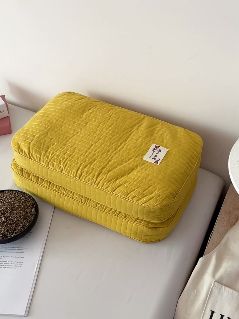 91家纺网 家纺一手货源 找家纺 卓昌枕芯 2025新款韩式磨毛水洗棉面包荞麦枕头枕芯 芝士黄-水洗棉荞麦枕