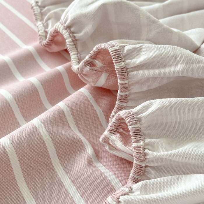 91家纺网 家纺一手货源 找家纺 如意朵 2025全棉老粗布刺绣床笠系列 小可爱