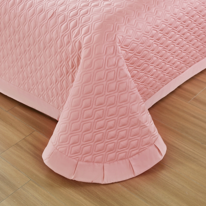 91家纺网 家纺一手货源 找家纺 OL家纺 2025新款100支天丝棉居家轻奢床盖夹棉防滑四件套 芙蓉玉