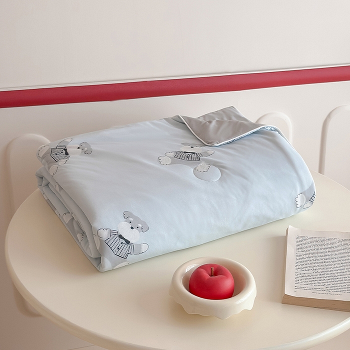 91家纺网 家纺一手货源 找家纺 RYB红黄兰 2025新款INS原创超萌卡通锦氨冰皮夏被夏凉被空调被 憨憨雪纳瑞