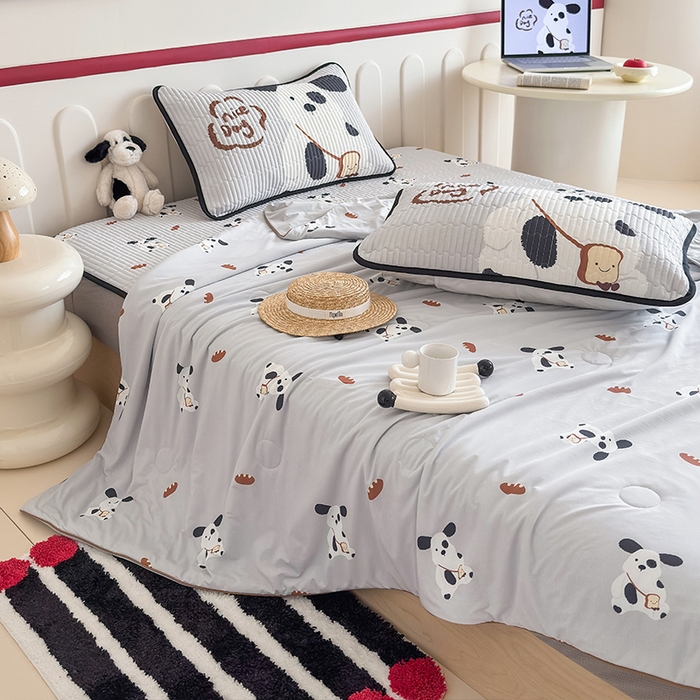 RYB红黄兰 2025新款INS原创超萌卡通锦氨冰皮夏被夏凉被空调被 黑白小狗