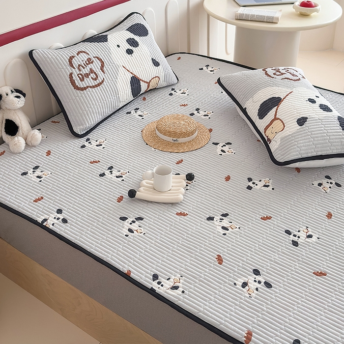 91家纺网 家纺一手货源 找家纺 RYB红黄兰 2025新款INS原创超萌卡通锦氨冰皮夏被夏凉被空调被 黑白小狗