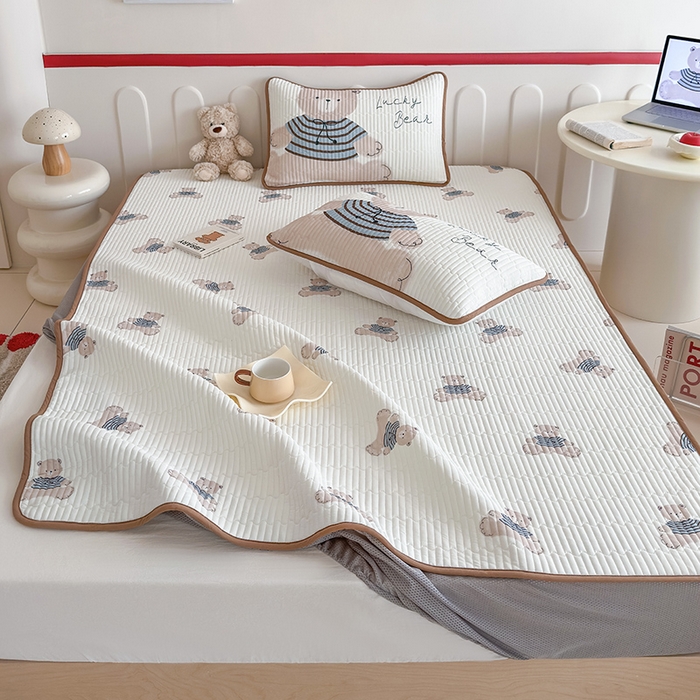 91家纺网 家纺一手货源 找家纺 RYB红黄兰 2025新款INS原创超萌卡通锦氨冰皮夏被夏凉被空调被 奶油小熊