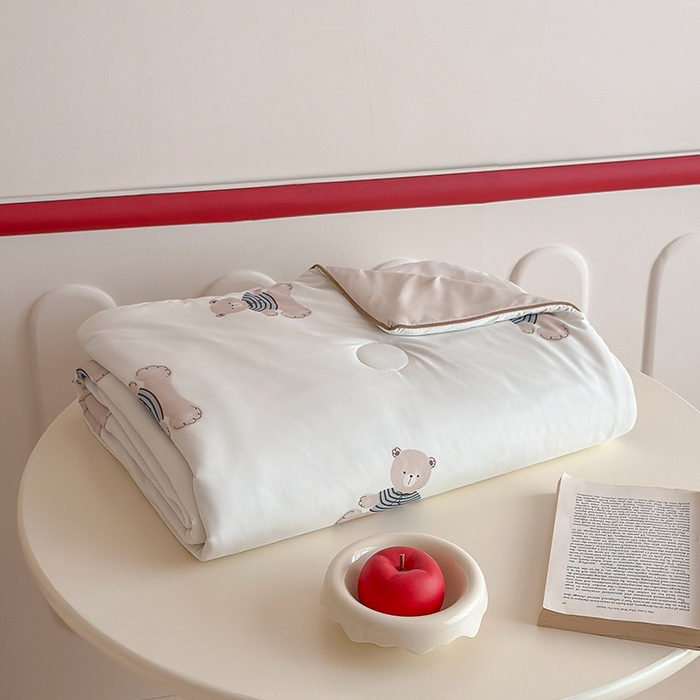 91家纺网 家纺一手货源 找家纺 RYB红黄兰 2025新款INS原创超萌卡通锦氨冰皮夏被夏凉被空调被 奶油小熊