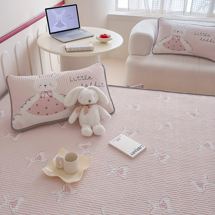 91家纺网 家纺一手货源 找家纺 RYB红黄兰 2025新款INS原创超萌卡通锦氨冰皮夏被夏凉被空调被 甜心小兔