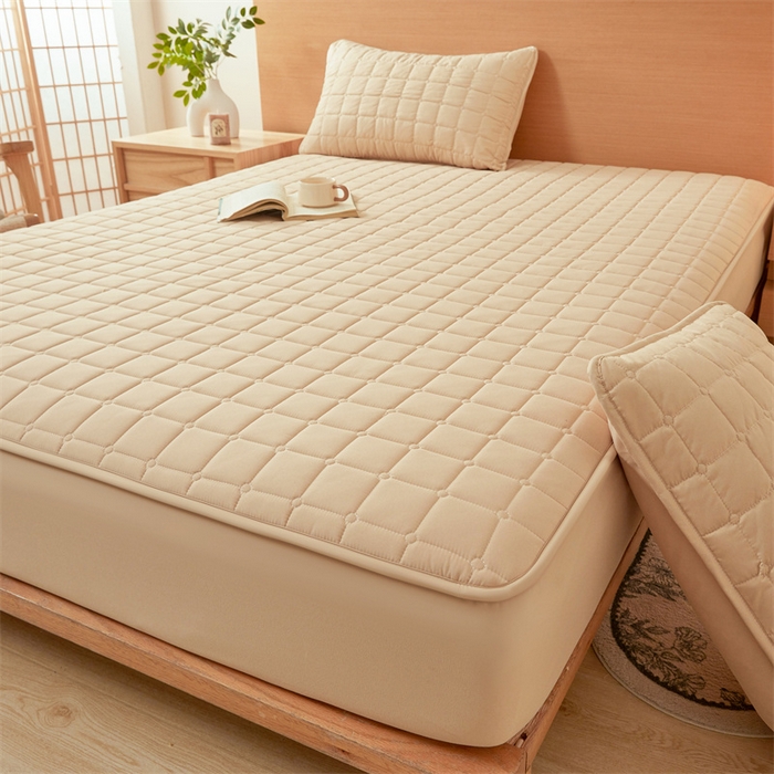 91家纺网 家纺一手货源 找家纺 魅图家纺 2025新款A类原棉防水夹棉床笠 流金