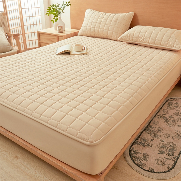 91家纺网 家纺一手货源 找家纺 魅图家纺 2025新款A类原棉防水夹棉床笠 流金