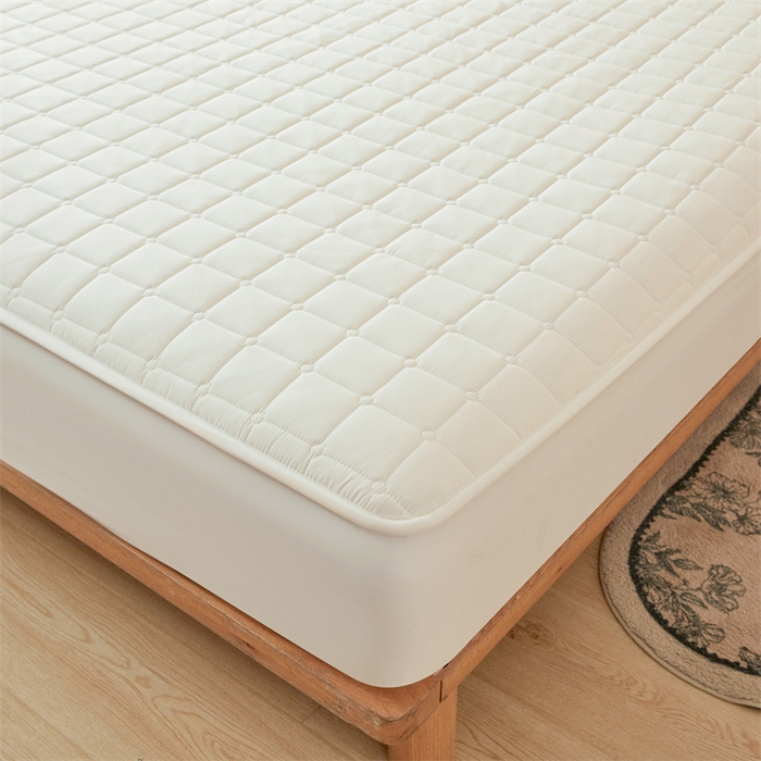 91家纺网 家纺一手货源 找家纺 魅图家纺 2025新款A类原棉防水夹棉床笠 云白