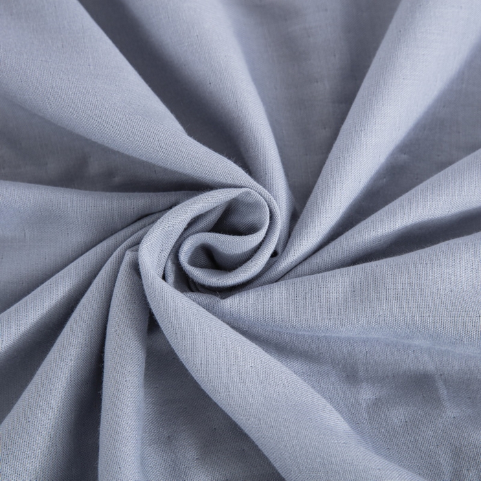 91家纺网 家纺一手货源 找家纺 鲁爱家纺供货 2025新款全棉双层纱绣花四件套 初语-雾霾蓝