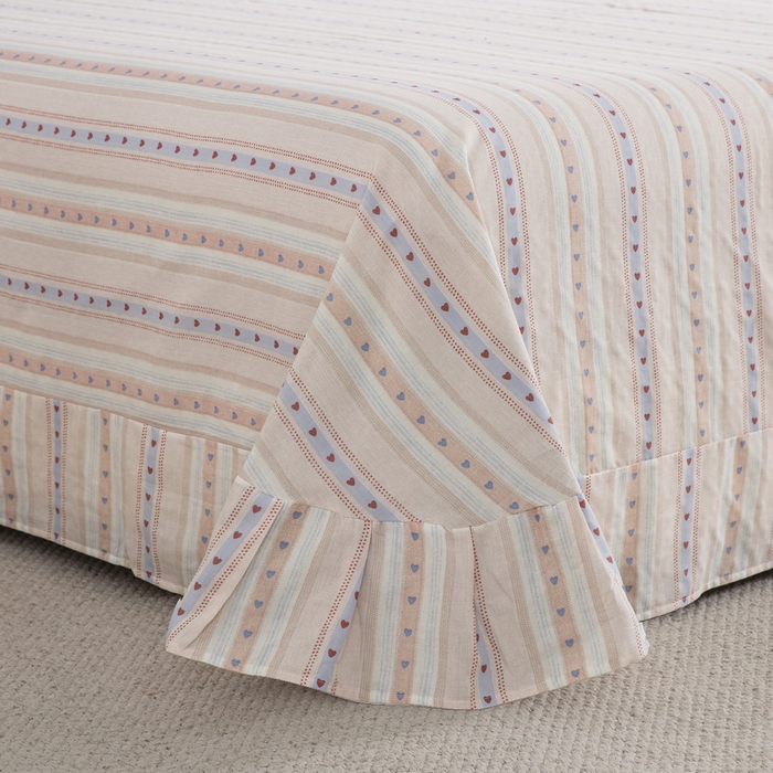 91家纺网 家纺一手货源 找家纺 鲁爱家纺供货 2025新款全棉双层纱绣花四件套 初语-雾霾蓝