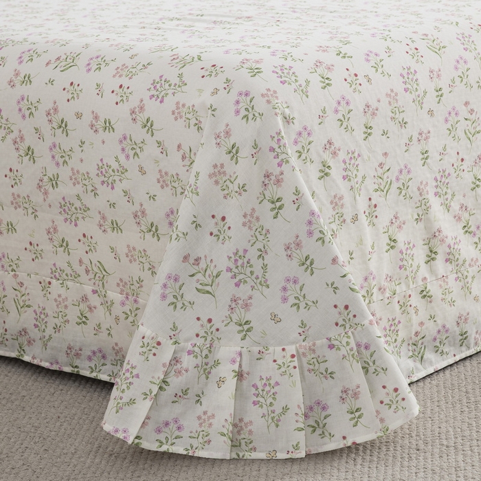 91家纺网 家纺一手货源 找家纺 鲁爱家纺供货 2025新款全棉双层纱绣花四件套 初语-贵妃粉