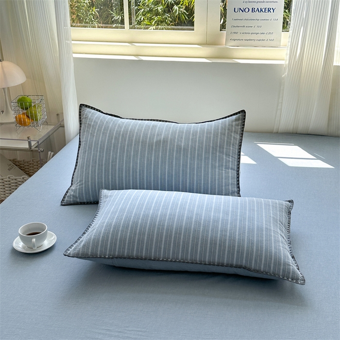 91家纺网 家纺一手货源 找家纺 （总）晚依家纺 2025新款A类全棉色织水洗棉被套单件格子条纹四件套学生宿舍被罩三件套定制定做