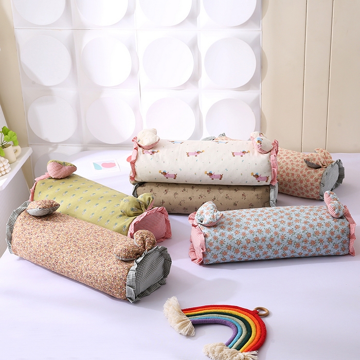 91家纺网 家纺一手货源 找家纺 蔻眠 直播爆款田园兔-全棉双层纱荞麦枕芯卡通儿童学生成人护颈枕 主图 20x50cm