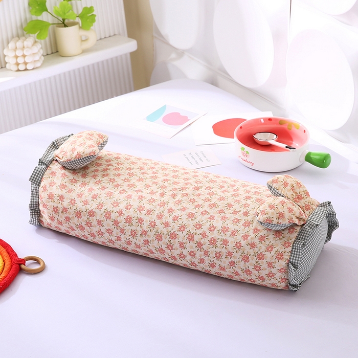 91家纺网 家纺一手货源 找家纺 蔻眠 直播爆款田园兔-全棉双层纱荞麦枕芯卡通儿童学生成人护颈枕 田园兔-玉色 20x50cm