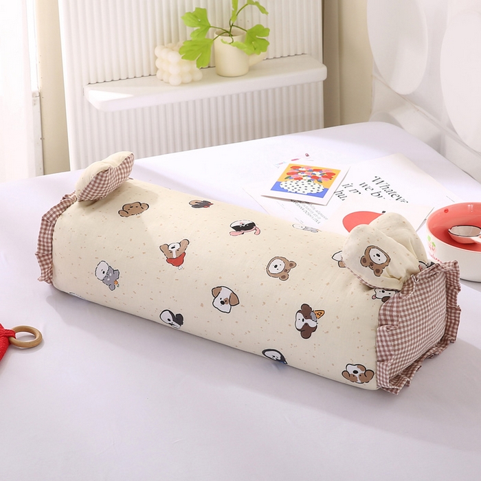 91家纺网 家纺一手货源 找家纺 蔻眠 直播爆款田园兔-全棉双层纱荞麦枕芯卡通儿童学生成人护颈枕 田园兔-狗狗乐园 20x50cm