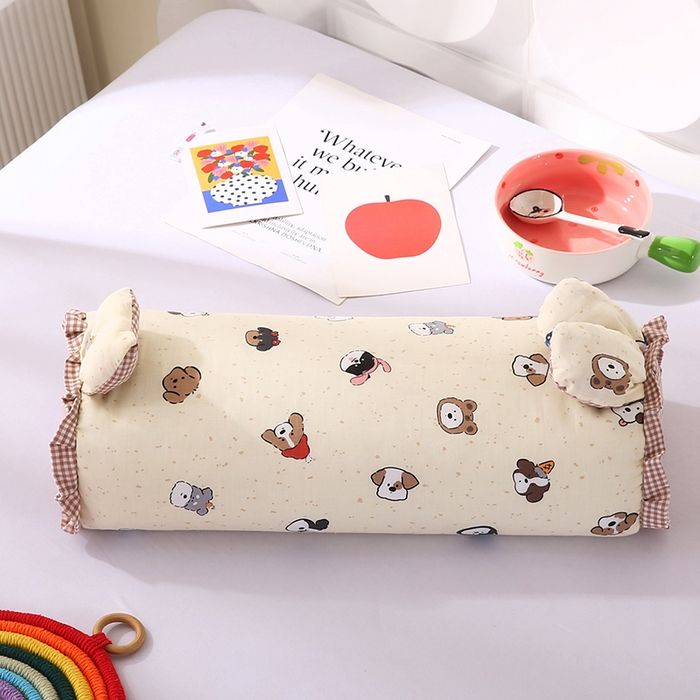 91家纺网 家纺一手货源 找家纺 蔻眠 直播爆款田园兔-全棉双层纱荞麦枕芯卡通儿童学生成人护颈枕 田园兔-狗狗乐园 20x50cm