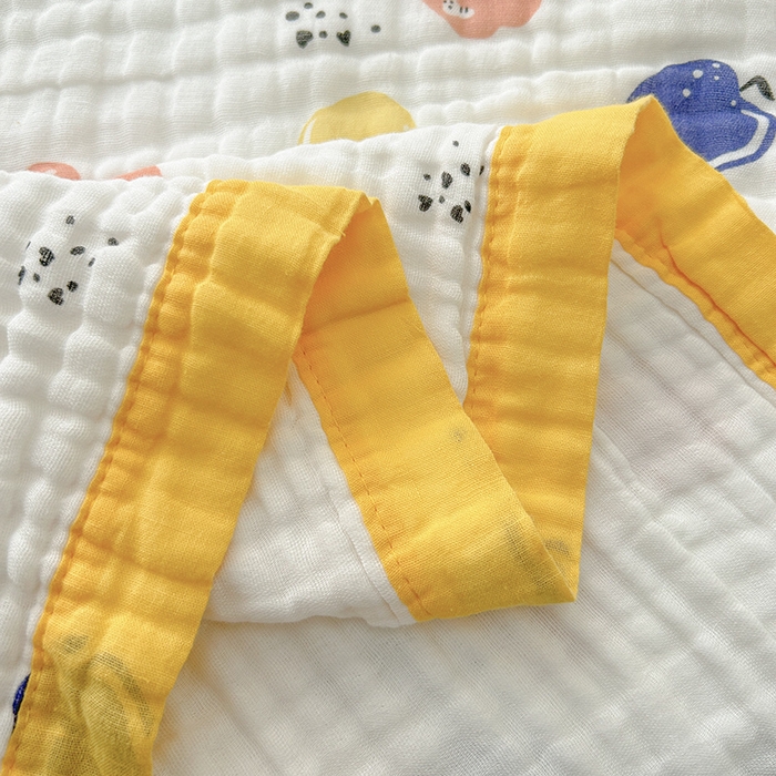 91家纺网 家纺一手货源 找家纺 萌飞 2025新款全棉纯棉六层纱布泡泡纱布毛巾被夏凉被空调被 果园飘香