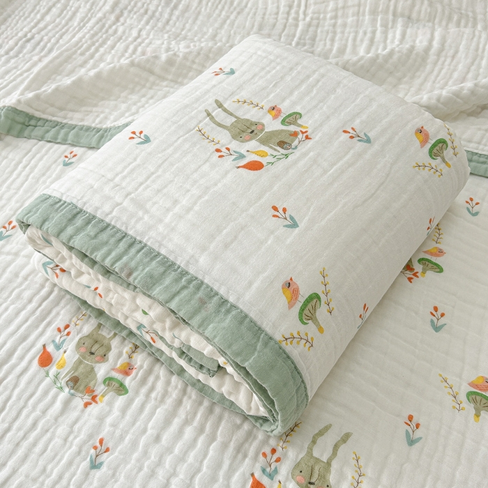 91家纺网 家纺一手货源 找家纺 （总）萌飞 2025新款全棉纯棉六层纱布泡泡纱布毛巾被夏凉被空调被