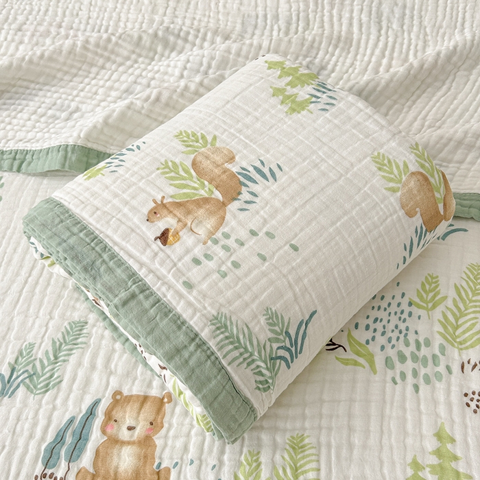 91家纺网 家纺一手货源 找家纺 （总）萌飞 2025新款全棉纯棉六层纱布泡泡纱布毛巾被夏凉被空调被