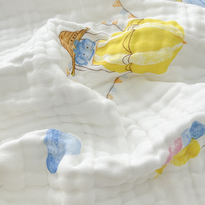 91家纺网 家纺一手货源 找家纺 萌飞 2025新款全棉纯棉六层纱布泡泡纱布毛巾被夏凉被空调被 热气球