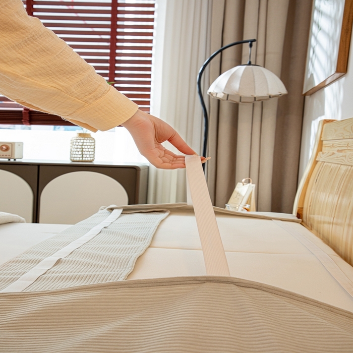 91家纺网 家纺一手货源 找家纺 沐沐家纺 2026新款灯芯绒床头平板大靠背 灰色