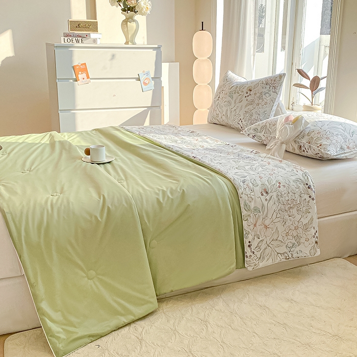 91家纺网 家纺一手货源 找家纺 萌飞 2025新款冷暖双感夏被夏凉被空调被 树影微阳