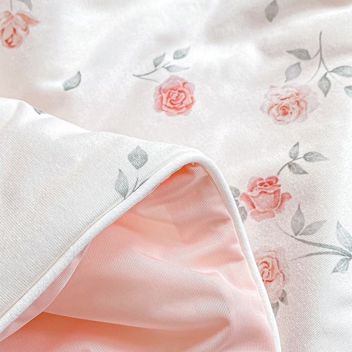 91家纺网 家纺一手货源 找家纺 萌飞 2025新款冷暖双感夏被夏凉被空调被 繁花寄语