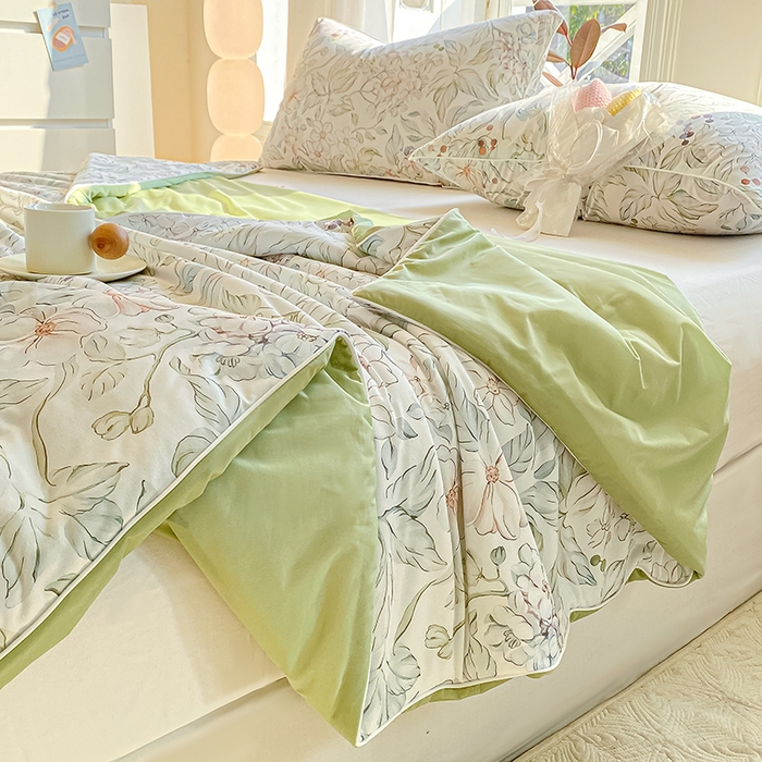 91家纺网 家纺一手货源 找家纺 萌飞 2025新款冷暖双感夏被夏凉被空调被 树影微阳