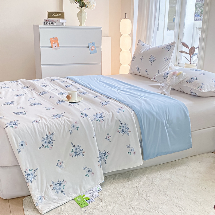 91家纺网 家纺一手货源 找家纺 萌飞 2025新款冷暖双感夏被夏凉被空调被 清风明月