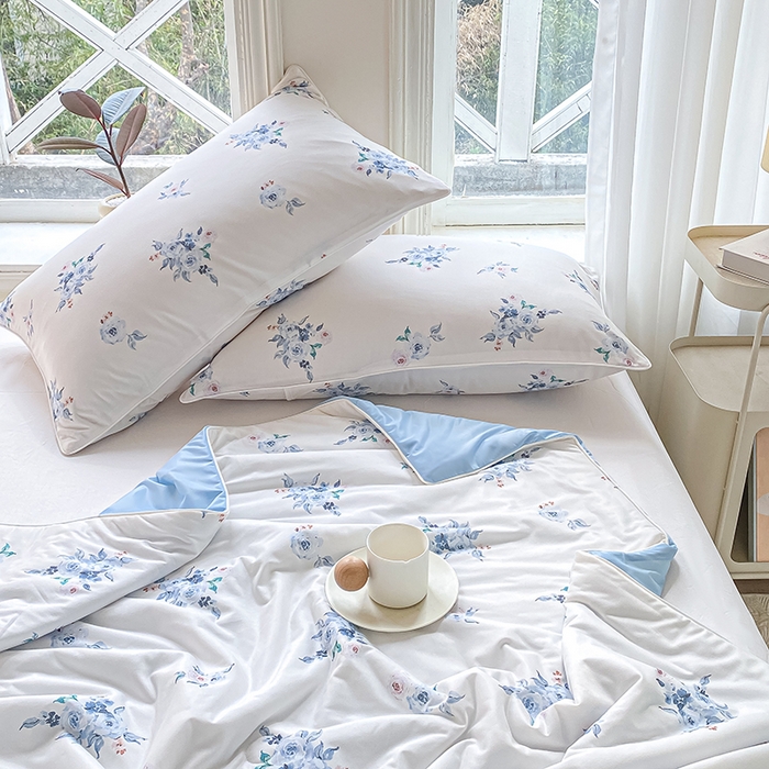 91家纺网 家纺一手货源 找家纺 萌飞 2025新款冷暖双感夏被夏凉被空调被 清风明月