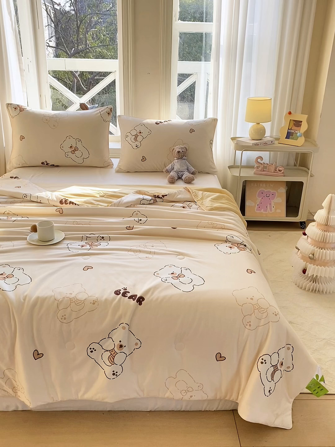 91家纺网 家纺一手货源 找家纺 萌飞 2025新款冷暖双感夏被夏凉被空调被 比利小熊