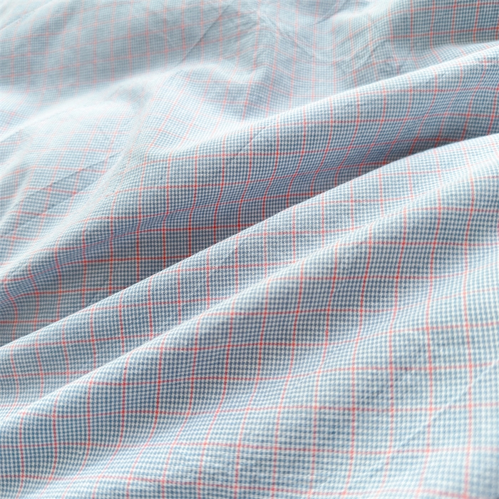 91家纺网 家纺一手货源 找家纺 晚依家纺 2025新款A类全棉色织水洗棉被套单件格子条纹四件套学生宿舍被罩三件套定制定做 星语-浅灰