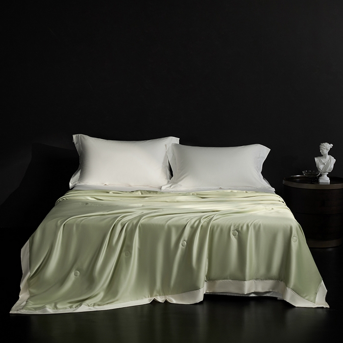 100支兰精天丝夏被纯色莱赛尔天丝空调被 天丝夏凉被 阳光绿