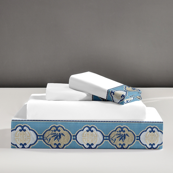 91家纺网 家纺一手货源 找家纺 （总）啊雅家居 2026新款120克大织带床单款床笠款宾馆酒店民宿绑带三件套四件套可订logo-