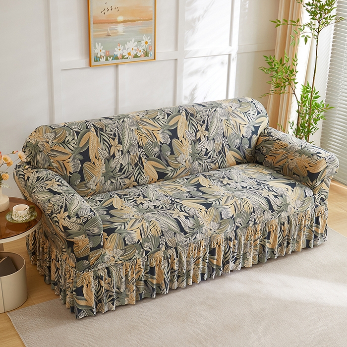 91家纺网 家纺一手货源 找家纺 （总）共鸣沙发套 2025新款牛奶丝系列沙发套（裙摆款）