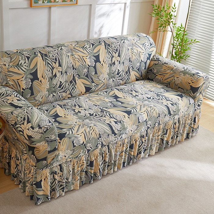 91家纺网 家纺一手货源 找家纺 （总）共鸣沙发套 2025新款牛奶丝系列沙发套（裙摆款）