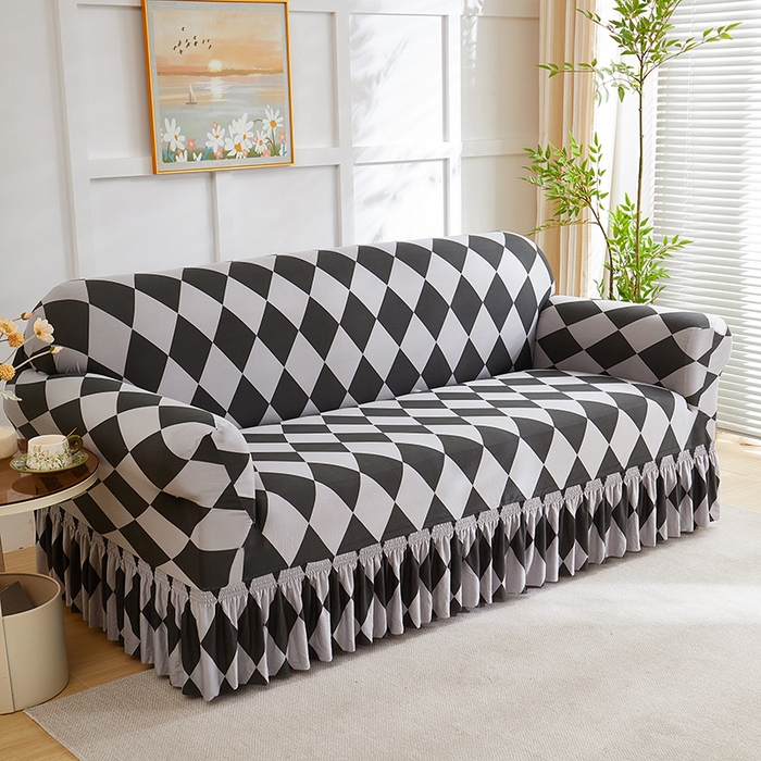 91家纺网 家纺一手货源 找家纺 （总）共鸣沙发套 2025新款牛奶丝系列沙发套（裙摆款）