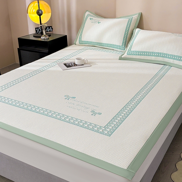 91家纺网 家纺一手货源 找家纺 （总）耐思家纺 2025新品A类高端大版高分子530克PE提花冰豆豆床席床笠千鸟结系列直播爆款(可供跨境压缩)