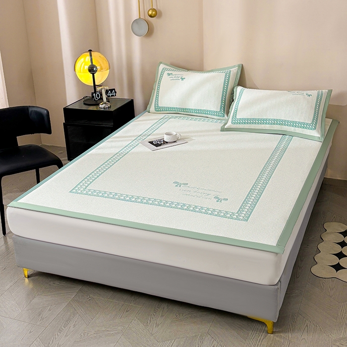 91家纺网 家纺一手货源 找家纺 （总）耐思家纺 2025新品A类高端大版高分子530克PE提花冰豆豆床席床笠千鸟结系列直播爆款(可供跨境压缩)