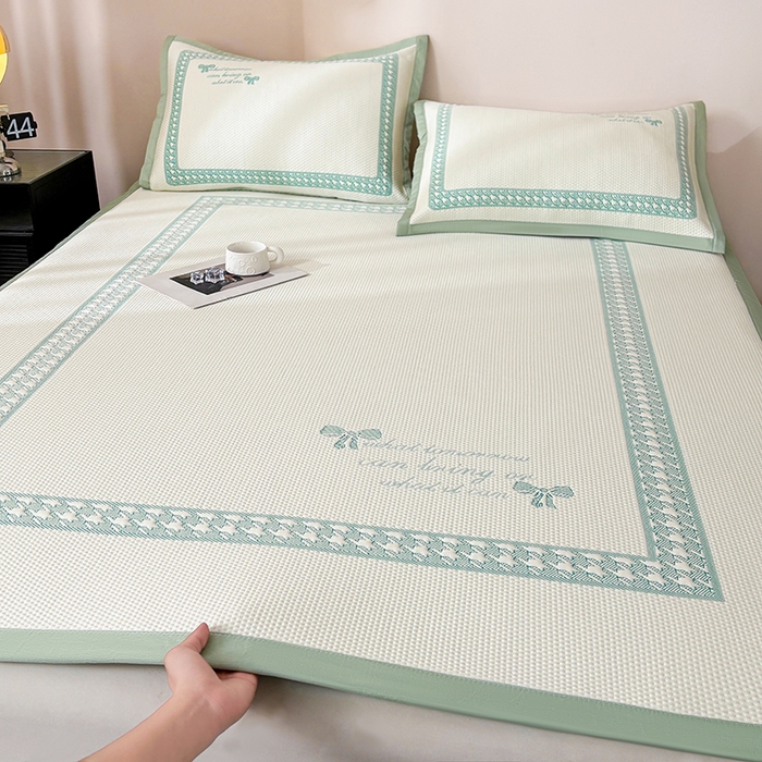 91家纺网 家纺一手货源 找家纺 （总）耐思家纺 2025新品A类高端大版高分子530克PE提花冰豆豆床席床笠千鸟结系列直播爆款(可供跨境压缩)