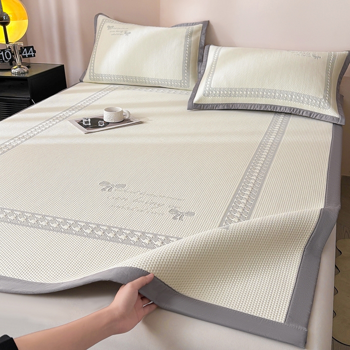 91家纺网 家纺一手货源 找家纺 （总）耐思家纺 2025新品A类高端大版高分子530克PE提花冰豆豆床席床笠千鸟结系列直播爆款(可供跨境压缩)