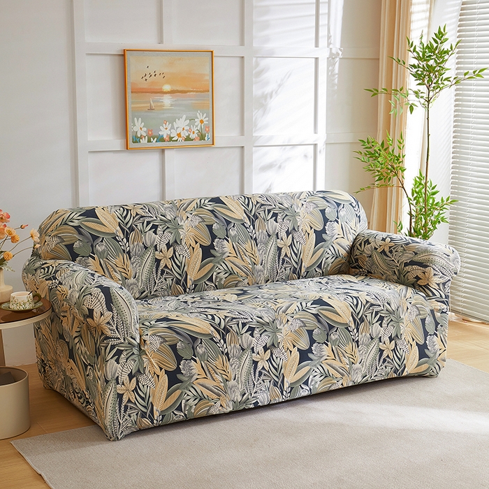 91家纺网 家纺一手货源 找家纺 共鸣沙发套 2025新款牛奶丝印花系列沙发套（新增花色全包款）  繁花