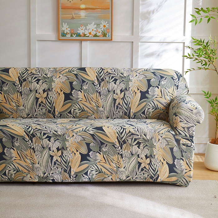 91家纺网 家纺一手货源 找家纺 共鸣沙发套 2025新款牛奶丝印花系列沙发套（新增花色全包款）  繁花