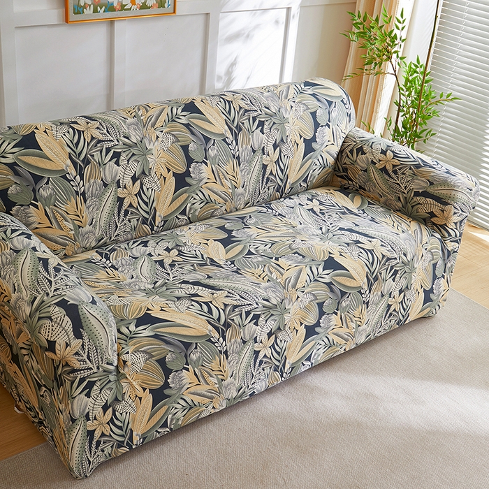 91家纺网 家纺一手货源 找家纺 共鸣沙发套 2025新款牛奶丝印花系列沙发套（新增花色全包款）  繁花