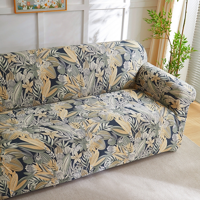 91家纺网 家纺一手货源 找家纺 共鸣沙发套 2025新款牛奶丝印花系列沙发套（新增花色全包款）  繁花