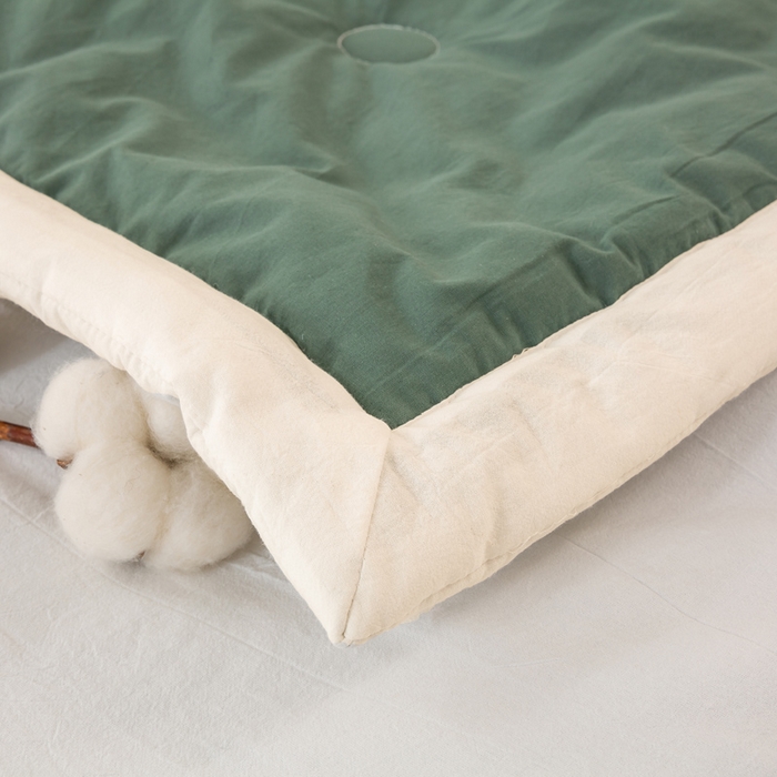 91家纺网 家纺一手货源 找家纺 梦初语 2025新款A类母婴水洗棉纯色双拼新疆棉花夏凉被可机洗直播爆单夏被 墨绿