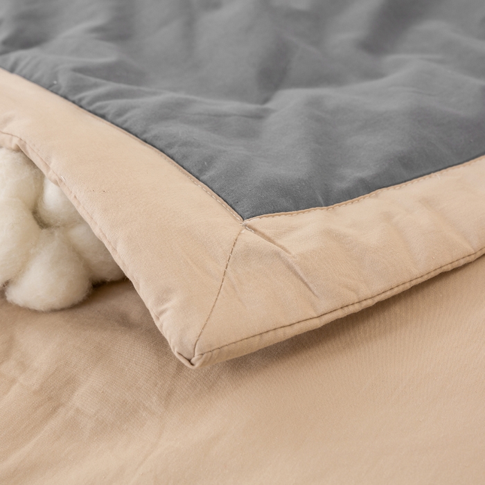 91家纺网 家纺一手货源 找家纺 梦初语 2025新款A类母婴水洗棉纯色双拼新疆棉花夏凉被可机洗直播爆单夏被 深灰