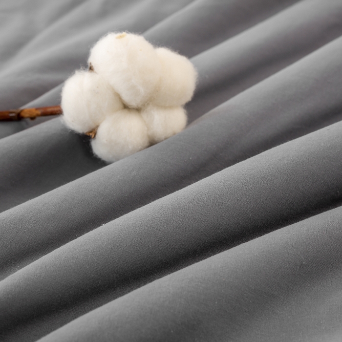 91家纺网 家纺一手货源 找家纺 梦初语 2025新款A类母婴水洗棉纯色双拼新疆棉花夏凉被可机洗直播爆单夏被 深灰