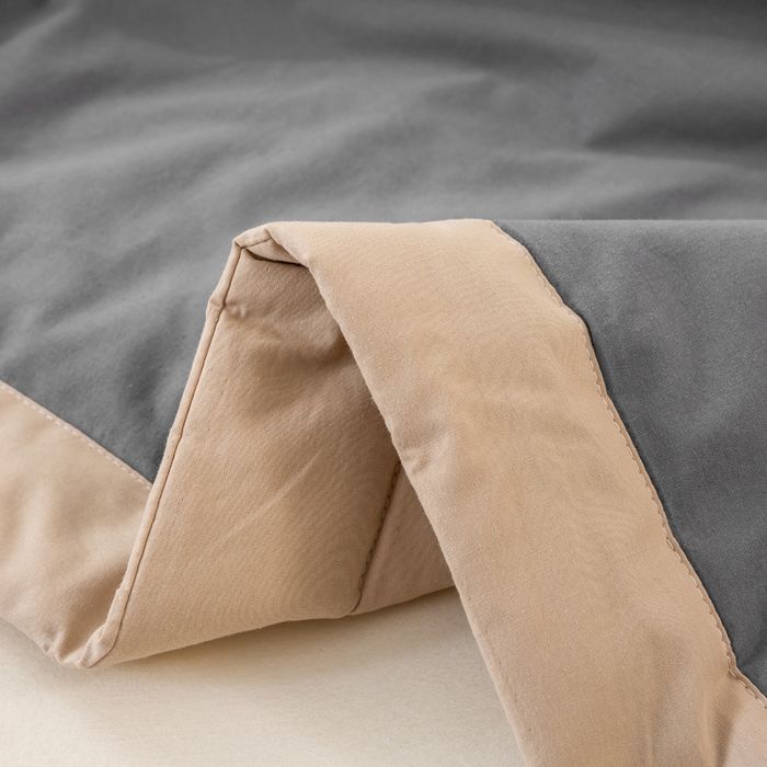 91家纺网 家纺一手货源 找家纺 梦初语 2025新款A类母婴水洗棉纯色双拼新疆棉花夏凉被可机洗直播爆单夏被 深灰